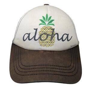 Aloha Snapback Mesh Back Trucker Hat Multicolor One Size Pineapple